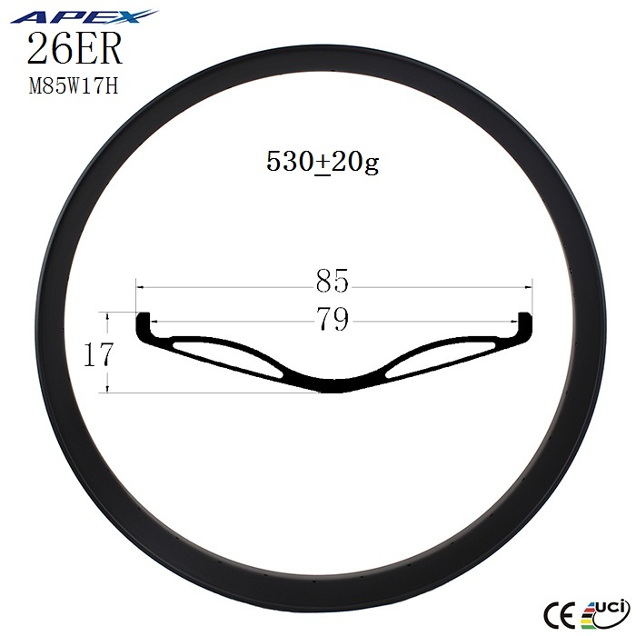 26 inch high quality carbon fat bike rims fat bicycle rim for snow bike M85W17H