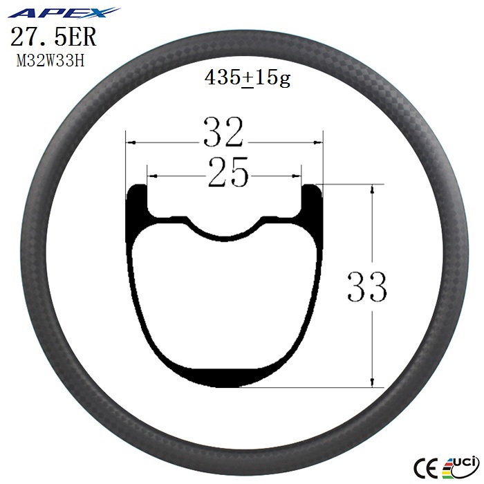 27.5er AM Chinese High quality mountain bike carbon rims MTB carbon rims M32W33H