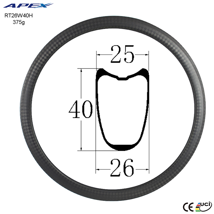 high quality cheap-road-bike-rims carbon road rim RT26W40H