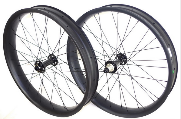 26er hookless carbon fat bike wheels width 80mm tubeless Thru Axle hub